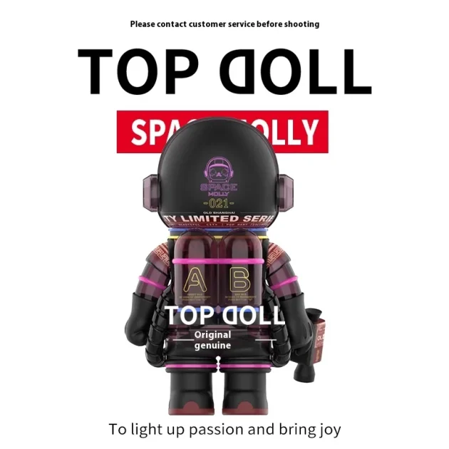 Bubble Mart Original SPACE MOLLY Series PVC Baby Ornaments Belle Gate MEGA Collection Large Tide Play Toy Figure Statues - 图片 4