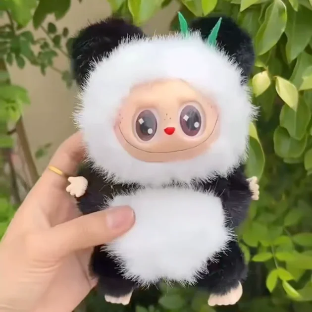 QY Bubble Labubu Mart Modified Baby Plush Doll Sugar Gum Panda Labubu Pendant Blind Box Macaron Toy - 图片 6