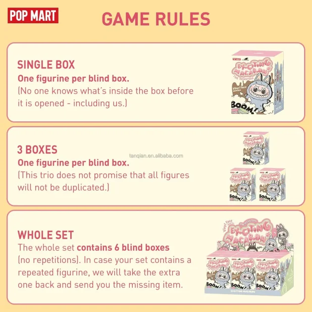 POPMART Bubble Mart LABUBU Labu Heart Macaron Vinyl Face Series PVC Toy Collectible Hand-held Blind Box - 图片 3