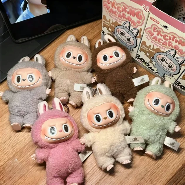 Labubus Originales Popmart the Monsters Exciting Macaron Plush Toys Mystery Boxes Labubu Doll Anime Action Figures - 图片 3