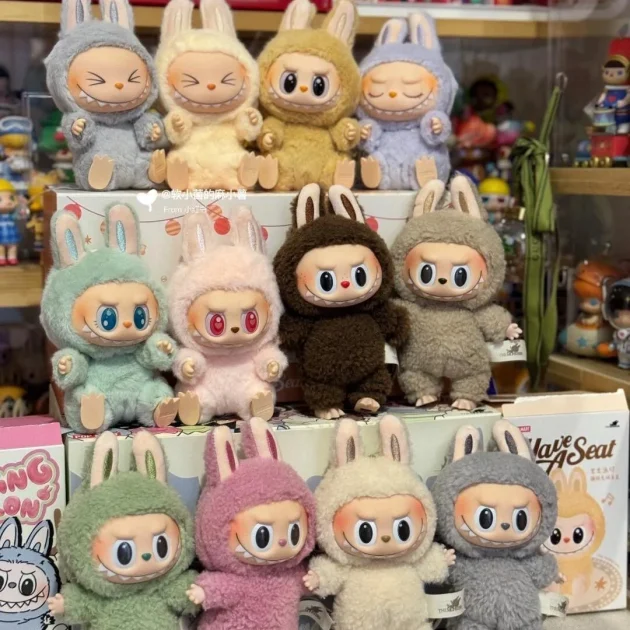 Labubu Vinyl PVC Face Macaron Sitting Party Blind Box Stuffed Toy Pendant Doll Bubble Mart for Collecting Home Decor ODM Toy - 图片 5